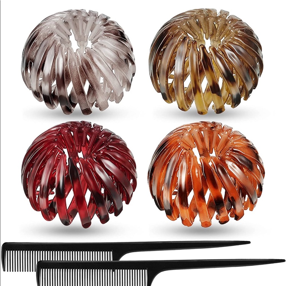 4 piece birds best hair clips ponytail holder.
